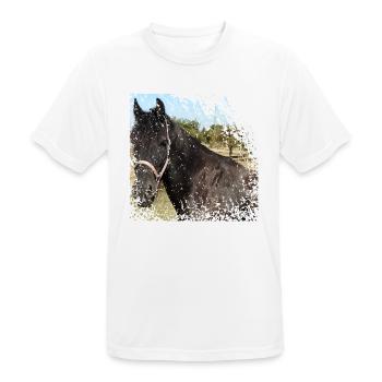 Who does not want to ride on this horse? - Men's Breathable T-Shirt - white - Front - AI Model Male 185 dark (185cm)