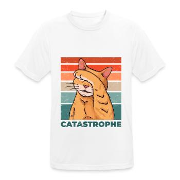 Catastrophe de chat Catastrophe Dicton drôle - T-shirt respirant Homme - blanc - Devant - AI Model Male 185 dark (185cm)