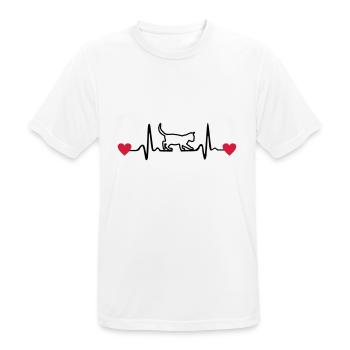 Katze, Kätzchen und Herzschlag - Männer T-Shirt atmungsaktiv - Weiß - Vorne - AI Model Male 185 dark (185cm)