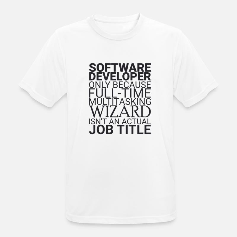 "Software Developer Wizard | Programmierer" - Männer T-Shirt atmungsaktiv - Weiß