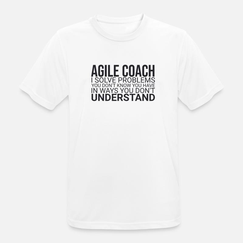"Agile Coach Solve Problem | Agile" - Männer T-Shirt atmungsaktiv - Weiß