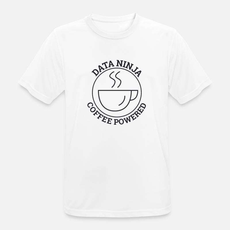 "Data Ninja Coffee | Data Science" - Männer T-Shirt atmungsaktiv - Weiß