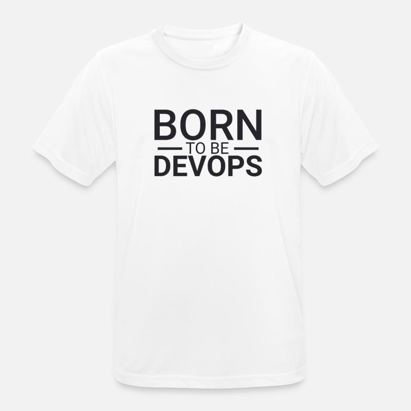"DevOps Born | Software Development" - Men's Breathable T-Shirt - white