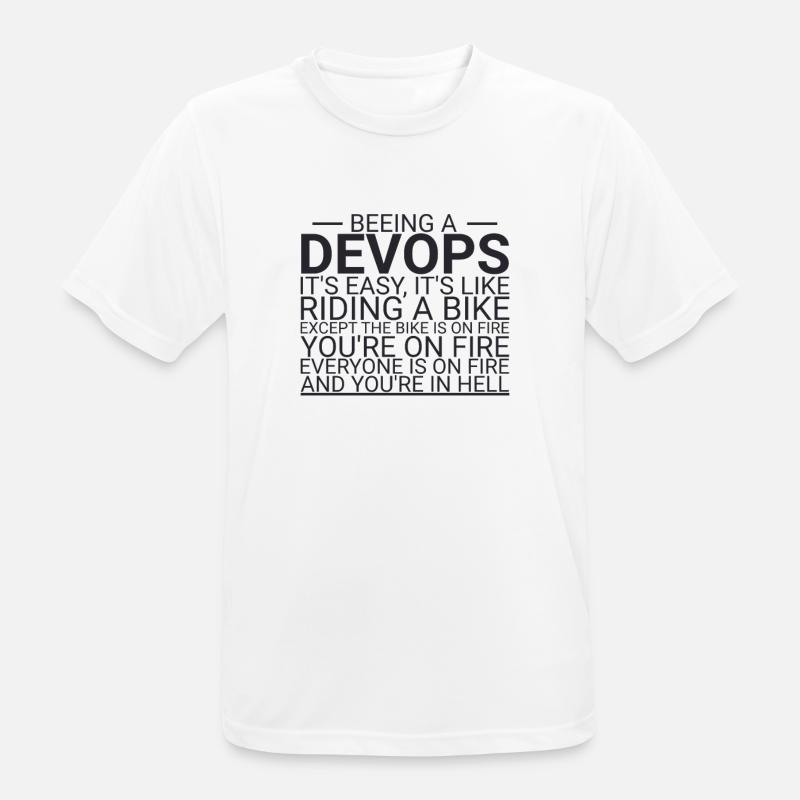 "DevOps Hell | Software Development" - Men's Breathable T-Shirt - white