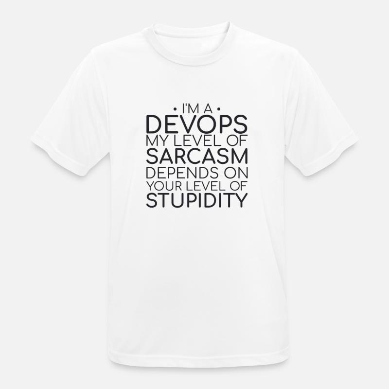 "DevOps Sarcasm | Software Development" - Men's Breathable T-Shirt - white