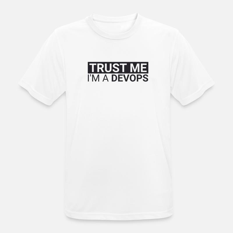 DevOps Trust | Software Development" - Men's Breathable T-Shirt - white