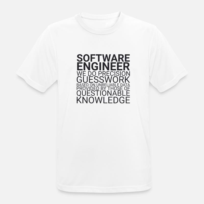 "Software Engineer Guesswork | Programming" - Men's Breathable T-Shirt - white