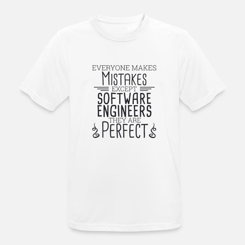 "Software Engineer Perfect | Programming" - Men's Breathable T-Shirt - white