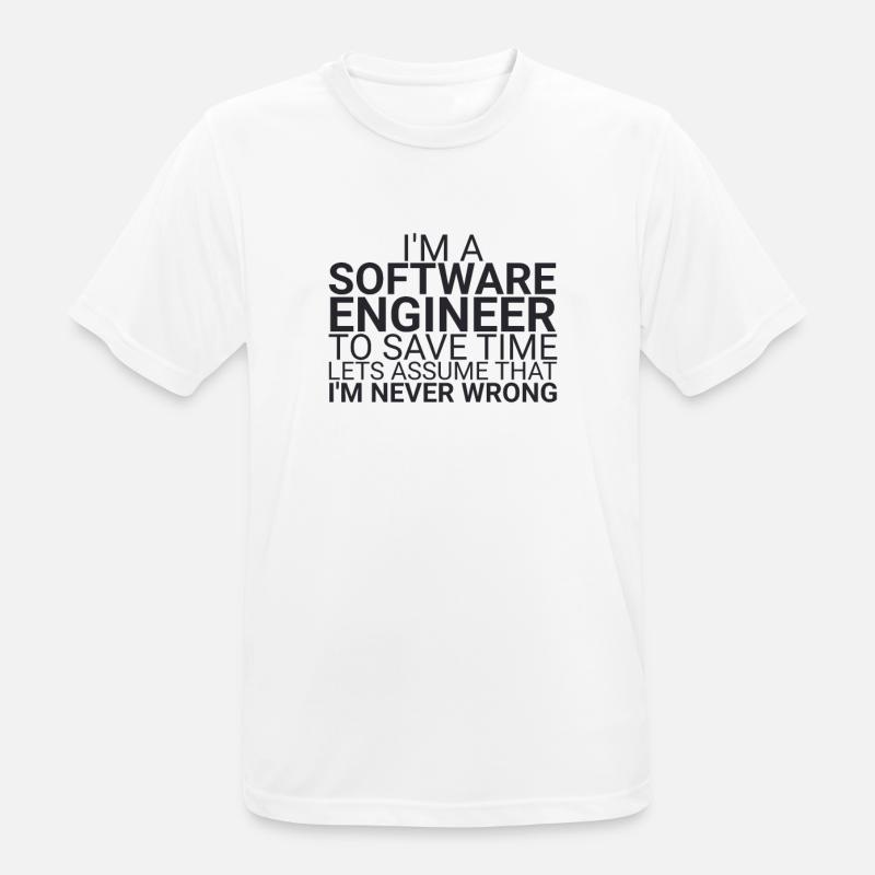 "Software Engineer Time | Programming" - Men's Breathable T-Shirt - white
