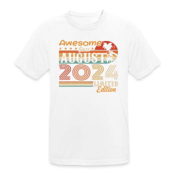 2024 August Geschenkidee August 2024 - Männer T-Shirt atmungsaktiv - Weiß - Vorne - AI Model Male 185 dark (185cm)