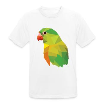 Parrot bird mosaic low poly - Men's Breathable T-Shirt - white - Front - AI Model Male 185 dark (185cm)