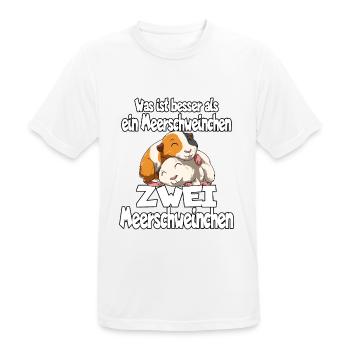 Was ist besser als ein Meerschweinchen Zwei - Männer T-Shirt atmungsaktiv - Weiß - Vorne - AI Model Male 185 dark (185cm)