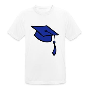 le collège, graduation, chapeau, forme, uni+, - T-shirt respirant Homme - blanc - Devant - AI Model Male 185 dark (185cm)