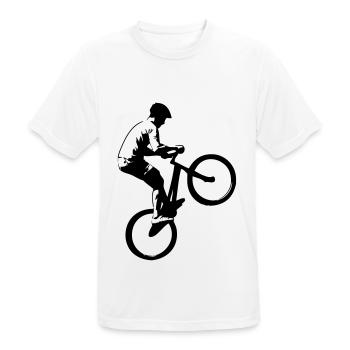 Biking - Trial - Männer T-Shirt atmungsaktiv - Weiß - Vorne - AI Model Male 185 dark (185cm)