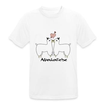 Alpaka Liebe Design - Männer T-Shirt atmungsaktiv - Weiß - Vorne - AI Model Male 185 dark (185cm)