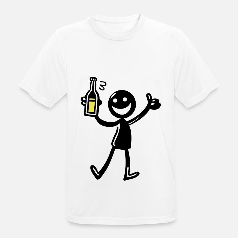 Drinking Comic Illustration Bier - Männer T-Shirt atmungsaktiv - Weiß