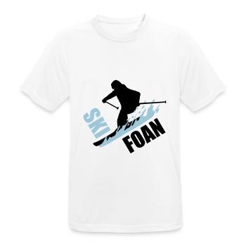 Ski, ski foan, skifoan - Männer T-Shirt atmungsaktiv - Weiß - Vorne - AI Model Male 185 dark (185cm)