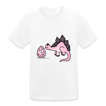 Dino Dinosaurier Stegosauria - Männer T-Shirt atmungsaktiv - Weiß - Vorne - AI Model Male 185 dark (185cm)