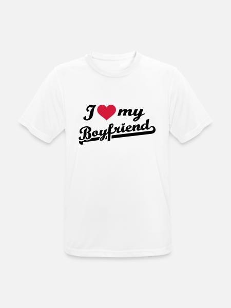 I love my boyfriend - Männer T-Shirt atmungsaktiv - Weiß