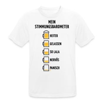 Mein Stimmungsbarometer (Bier / V1 / POS) - Männer T-Shirt atmungsaktiv - Weiß - Vorne - AI Model Male 185 dark (185cm)