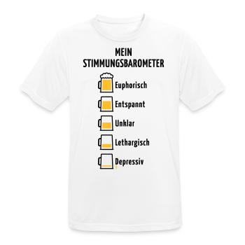 Mein Stimmungsbarometer (Bier / V2 / POS) - Männer T-Shirt atmungsaktiv - Weiß - Vorne - AI Model Male 185 dark (185cm)