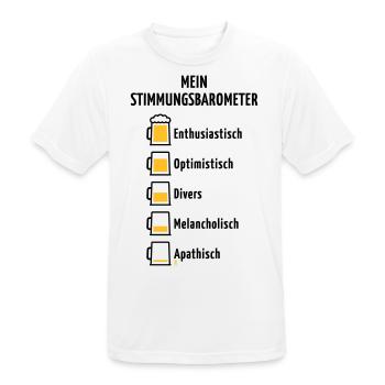 Mein Stimmungsbarometer (Bier / V3 / POS) - Männer T-Shirt atmungsaktiv - Weiß - Vorne - AI Model Male 185 dark (185cm)