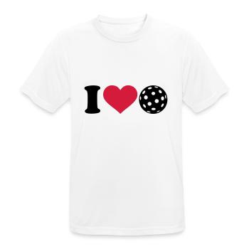 I love Floorball - Männer T-Shirt atmungsaktiv - Weiß - Vorne - AI Model Male 185 dark (185cm)