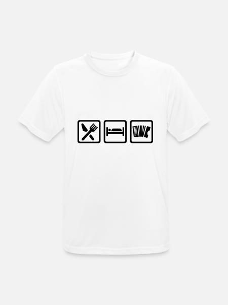Akkordeon - Männer T-Shirt atmungsaktiv - Weiß