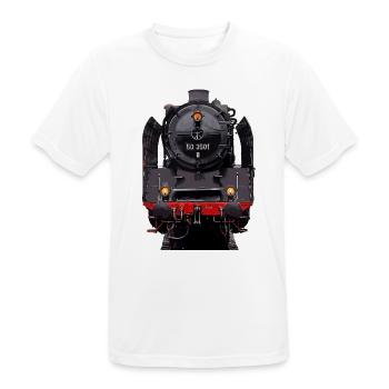 Dampflok 50 3501 - Männer T-Shirt atmungsaktiv - Weiß - Vorne - AI Model Male 185 dark (185cm)