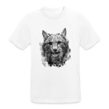Chat Lynx - Design d’exposition double cool - T-shirt respirant Homme - blanc - Devant - AI Model Male 185 dark (185cm)