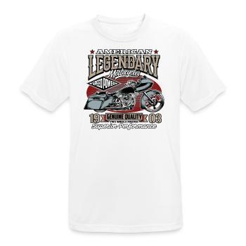 American Road Bike - Men's Breathable T-Shirt - white - Front - AI Model Male 185 dark (185cm)