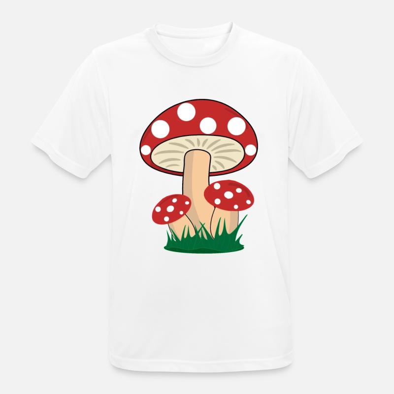 Mushrooms toadstools boletus forest mushroom picking - Men's Breathable T-Shirt - white