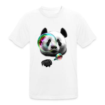 PANDA BUBBLEMAKER - Männer T-Shirt atmungsaktiv - Weiß - Vorne - AI Model Male 185 dark (185cm)