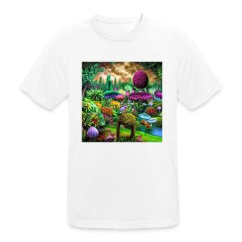 Futuristischer Garten - Männer T-Shirt atmungsaktiv - Weiß - Vorne - AI Model Male 185 dark (185cm)