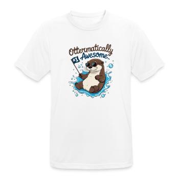 Cute Otter for Kids – Funny Birthday Design - Men's Breathable T-Shirt - white - Front - AI Model Male 185 dark (185cm)