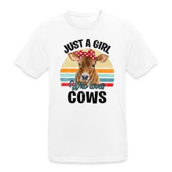 Just A Girl Who Loves Cows - Men's Breathable T-Shirt - white - Front - AI Model Male 185 dark (185cm)