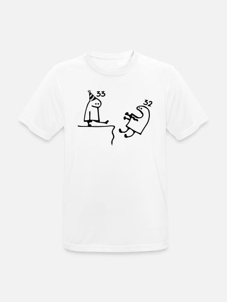33 Jahre: Abschiedsalter 32 Jahre, Herzlichen Glückwunsch zum 33. Geburtstag - Männer T-Shirt atmungsaktiv - Weiß