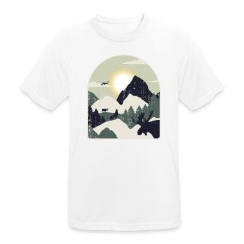 Nature Forest Mountains Hiking - Men's Breathable T-Shirt - white - Front - AI Model Male 185 dark (185cm)
