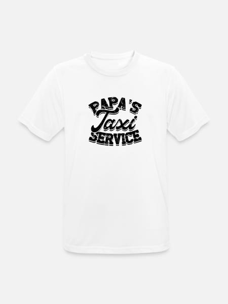 Papa's taxi service - Taxi Worker Service Driver - Männer T-Shirt atmungsaktiv - Weiß