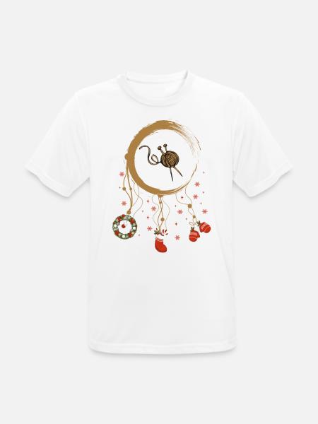Häkeln Weihnachten Weihnachtstraumfänger - Männer T-Shirt atmungsaktiv - Weiß