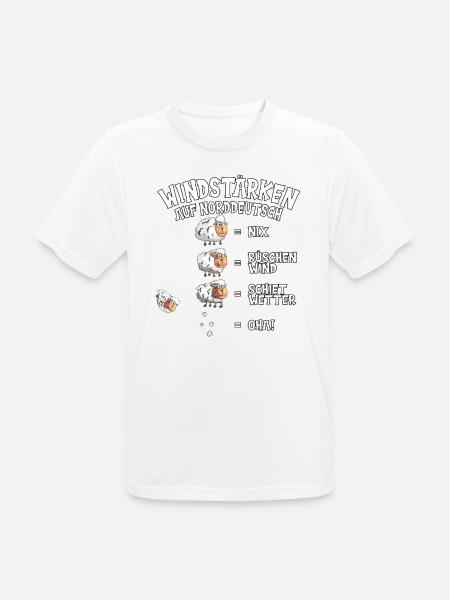 Schafe Windstärke Nix Shiet Wetter lustiges Schaf - Männer T-Shirt atmungsaktiv - Weiß