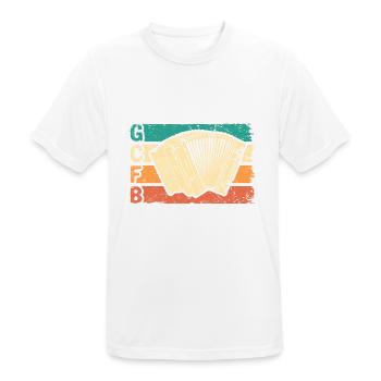Retro Steirische Harmonika GCFB, Quetschn - Männer T-Shirt atmungsaktiv - Weiß - Vorne - AI Model Male 185 dark (185cm)