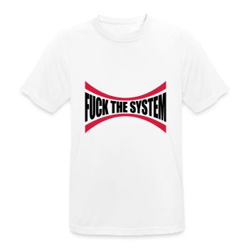 Logo Fuck the system - Männer T-Shirt atmungsaktiv - Weiß - Vorne - AI Model Male 185 dark (185cm)