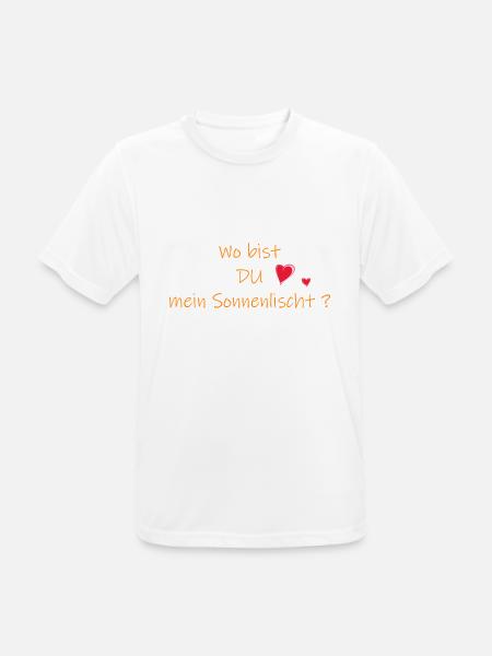 Wo bist du mein Sonnenlischt - Männer T-Shirt atmungsaktiv - Weiß