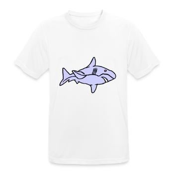 Poisson Requin Prédateur Eau Graffiti Océan - T-shirt respirant Homme - blanc - Devant - AI Model Male 185 dark (185cm)