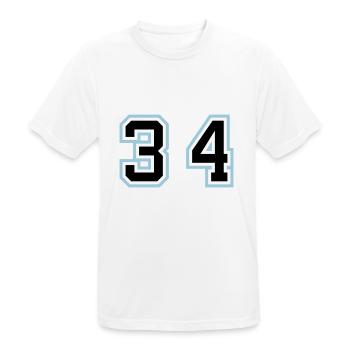 34 Zahl symbol - Männer T-Shirt atmungsaktiv - Weiß - Vorne - AI Model Male 185 dark (185cm)