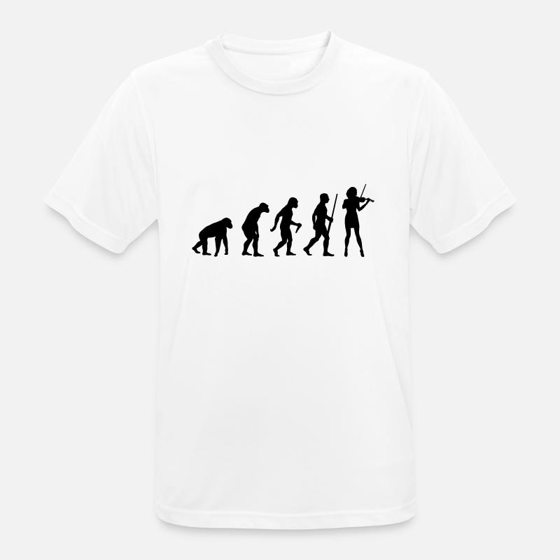 Violine Player Evolution - Männer T-Shirt atmungsaktiv - Weiß