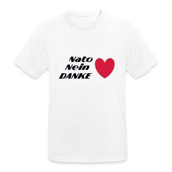 Nato Nein DANKE - Männer T-Shirt atmungsaktiv - Weiß - Vorne - AI Model Male 185 dark (185cm)
