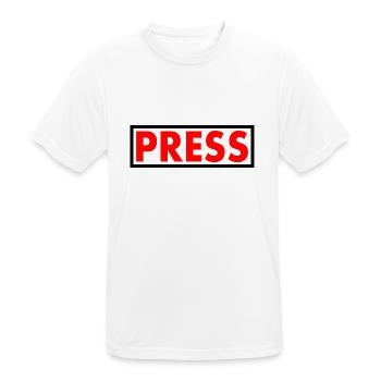 Press - Men's Breathable T-Shirt - white - Front - AI Model Male 185 dark (185cm)