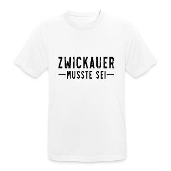Zwickauer musste sei - Männer T-Shirt atmungsaktiv - Weiß - Vorne - AI Model Male 185 dark (185cm)